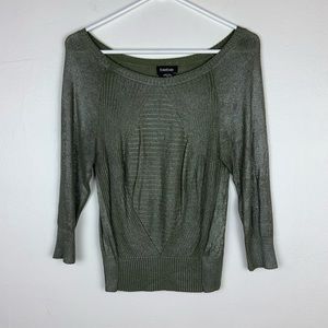 Bebe | olive green shimmer sweater